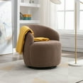 thumbnail image 1 of KOSSMAI Soft Upholstered Teddy Fabric Swivel Small Size Accent Chair For Living Room, Bedroom, Study Room, Brown, 1 of 5