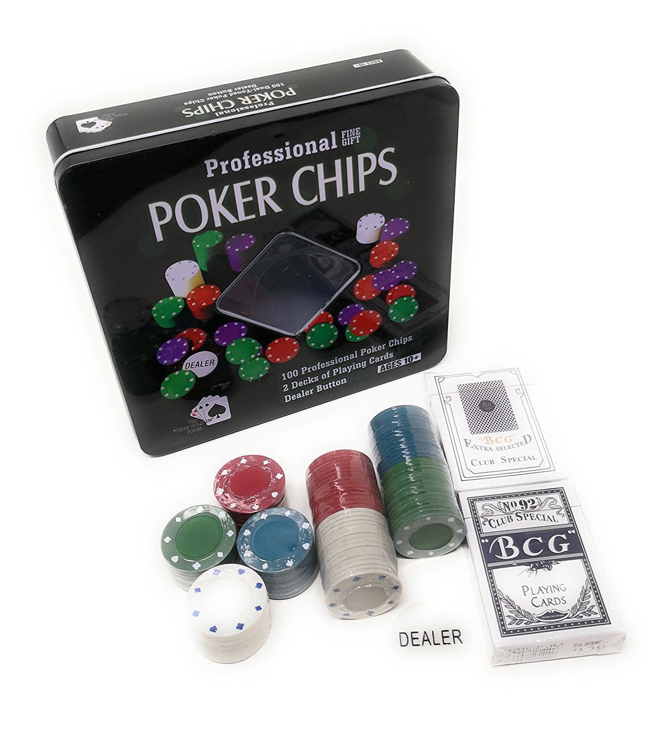 Haltbare 100 Stücke Poker Chips für Texas Hold'em Blackjack Roulette 4 
