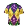 thumbnail image 3 of Kll Men'S Hawaiian Shirt Short Sleeve Button Down Beach Shirts-Mardi Gras4, 3 of 8