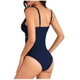 thumbnail image 6 of Ndbuld Women's Strappy Sports One-piece Modest Swimsuit Women's Tummy Tuck One-piece High Neck Swimsuit Full Cup Swimsuit on Clearance Navy XL, 6 of 6
