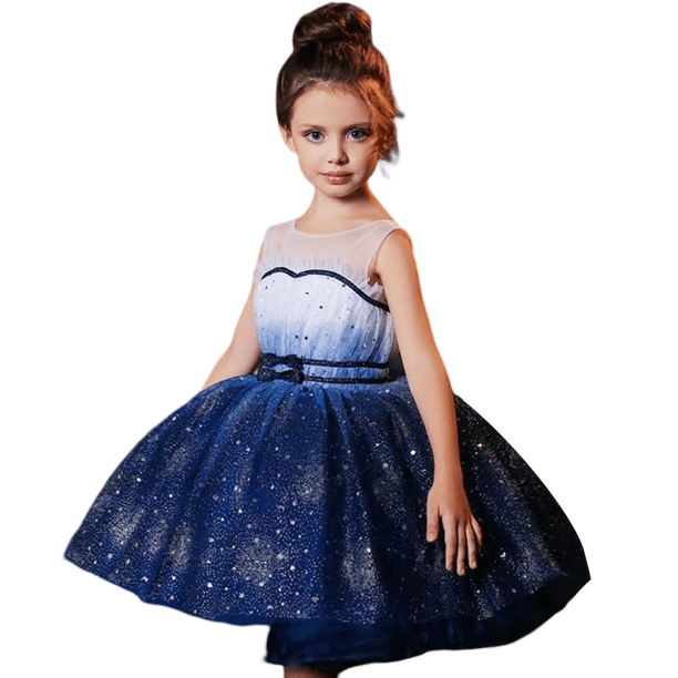 Star Sequin verano niños niñas princesa vestido de fiesta para 3-10 años sin mangas Hada niños ropa informal cumpleaños boda vestido 7-8T (etiqueta 140) Gao Jinjia LED