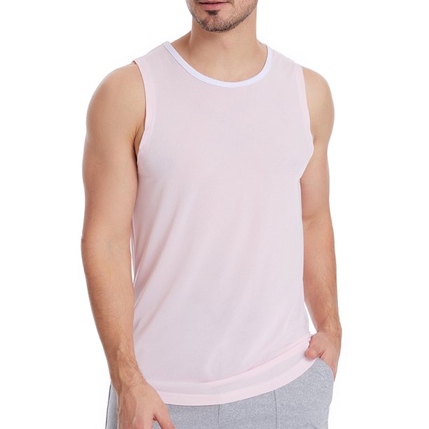Txlixc - Chaleco de seda helada para hombre, sin mangas, ajustado, para deportes, fitness, tops de fondo Txlixc Moda