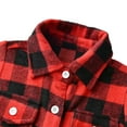 thumbnail image 3 of CSCHome Autumn Kids Unisex Plaid Shirt for Boys Girls,Winter Warm Cotton Shirt Long Sleeve Button down for Kids 6M-9Y, 3 of 8