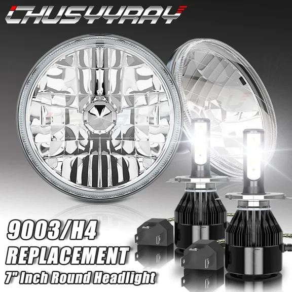 Pair 7" inch LED Sealed Hi-Low Headlights For Chevrolet Monte Carlo 1970-1975