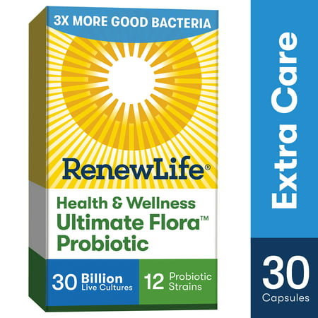 Renew Life Adult Probiotic - Health & Wellness Ultimate Flora Extra Care Probiotic, Probiotic Supplement - 30 Billion - 30 Vegetarian