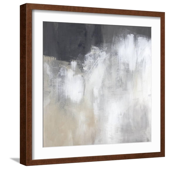 Art.com Neutral Abstract II Art Print by Jennifer Parker, Brown Frame Wall Art, 21" x 21"