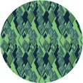thumbnail image 1 of Ahgly Tapis Rond Lavable en Machine Intérieur Transitionnel Vert Émeraude, 6 Pieds Rond, 1 of 7