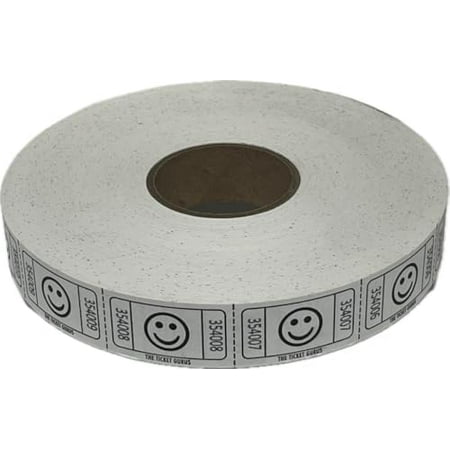 - 2000 White Smile Single Roll Consecutively Numbered Raffle Tickets$$Office