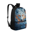 thumbnail image 2 of Uorisanigo Cool Wolf School Backpack Bag for Boys Girls 6-12 Year Kids Backpack Large Capacity Sports Casual Daypack Travel Backpacks with Zipped Front Pocket, 2 of 6