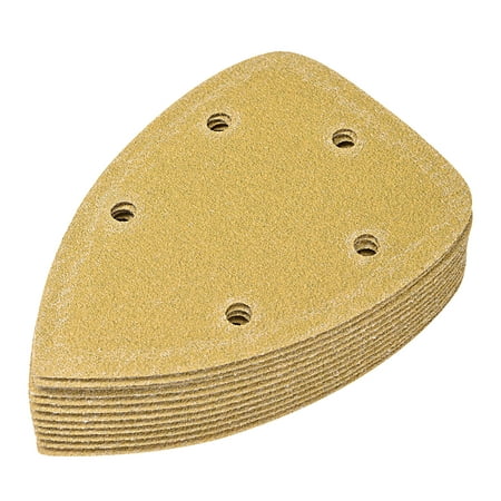 

Uxcell 5 Holes 5.5-in 80 Grits Aluminum Oxide Medium Abrasive Triangle Sandpaper Flocking Backed 12 Pack