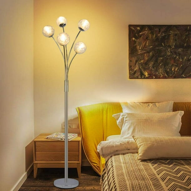 Ralbay Brass Gold Crystal, Bright Lighting, Modern Contemporary Copper  Standing Light for Bedrooms, Brass/Copper Floor Lamp for Living Room(Bulb