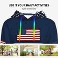 thumbnail image 4 of Picia Happy Veterans Day Pattern Casual Women's Hoodie, Hooded Sweatshirt with Kangaroo Pocket, Comfortable Pullover with Eye-catching Drawstrings-Large, 4 of 7
