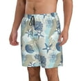 thumbnail image 2 of Goofa Algae Corals and Seashells Printed Mens Swim Trunks Summer Quick Dry Short Beach Swimwear Bathing Suits-, 2 of 9
