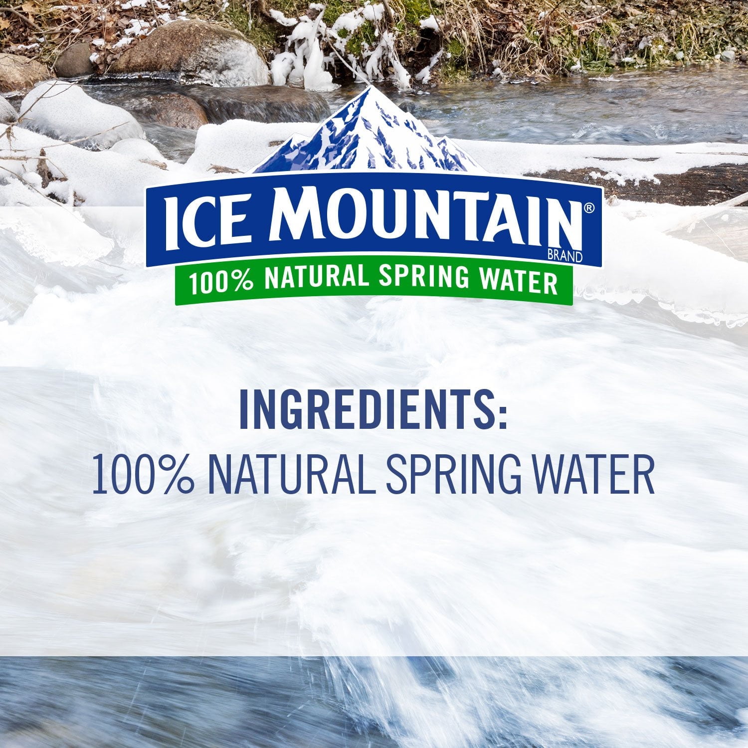 Ice Mountain 100% Natural Spring Water, 20 fl oz Bottles (28 Pack) | Pure Refreshing Hydration | Naturally Sourced from Midwest Springs