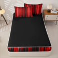 thumbnail image 4 of jejeloiu Red Black Gradient Stripe Texture Zipper Twin Comforter Sets with Fitted Sheet and 2 Pillowcases Kids,Ombre Pattern Zipper Bedding Set,Reversible,4 Pieces, 4 of 7