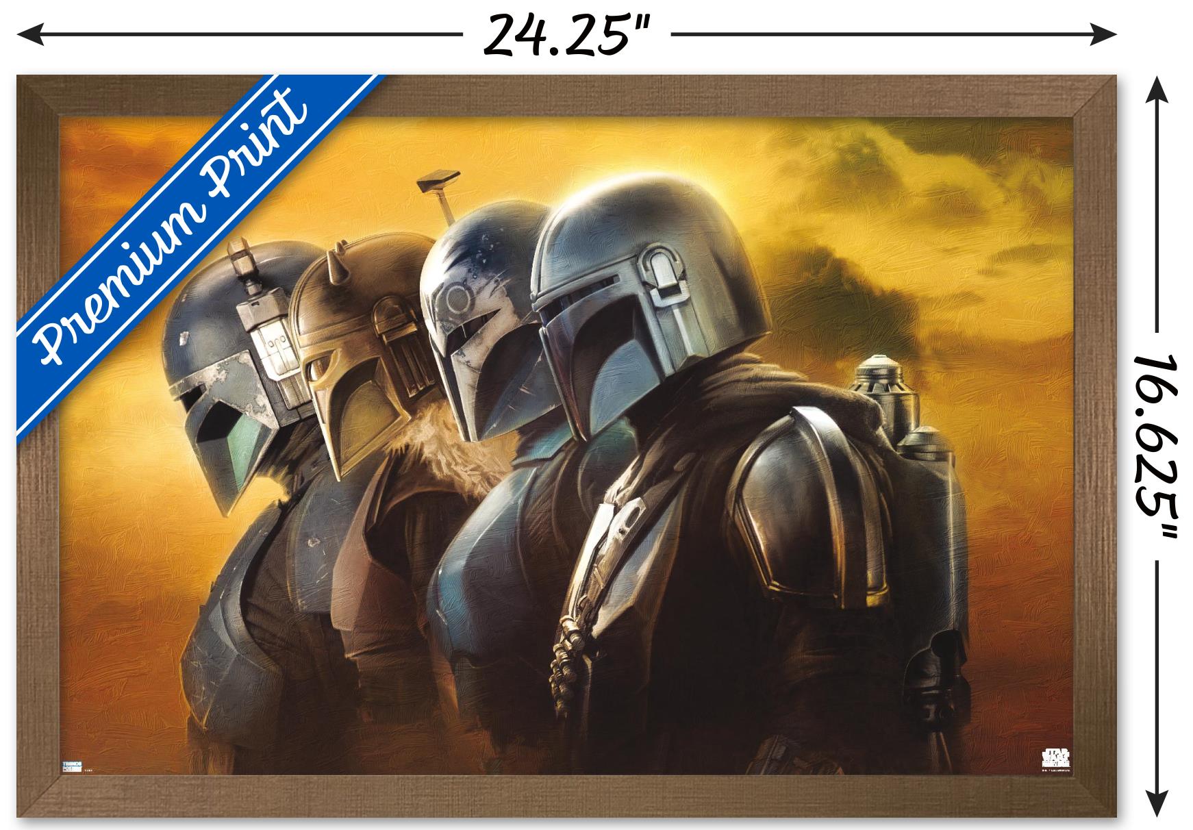 Star Wars: The Mandalorian Season 3 - Helmets Wall Poster, 14.725" x 22.375" Framed
