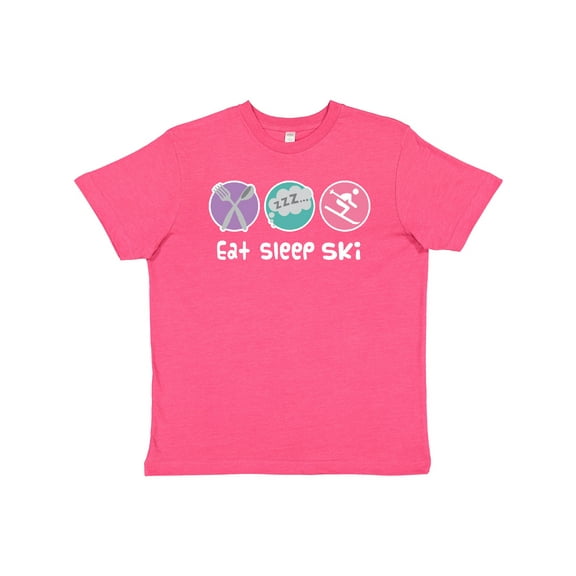 Inktastic Skiing Eat Sleep Ski Sports Youth T-Shirt