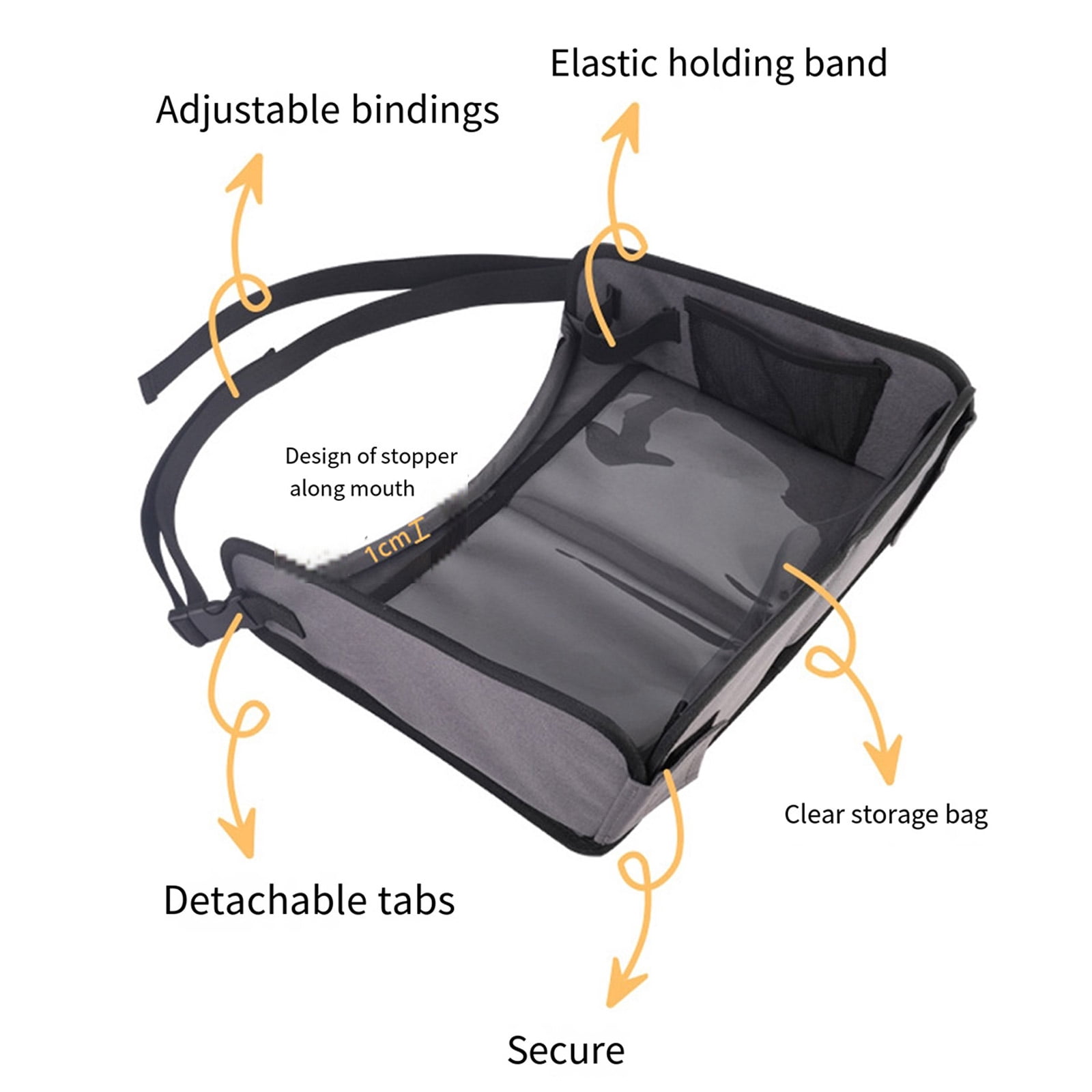 Children's Activity Tray Creative Car Seat Drawing Tray for Infants Long Journey with Clear Storage Pockets