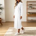 thumbnail image 4 of Sheghy Summer Dresses 2026 Autumn Winter Lapel Half Button Drop Shoulder Relaxed Fit Solid Shirt Dress White M, 4 of 6