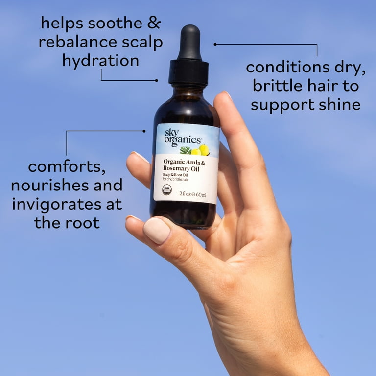 Sky Organics Organic Amla and Rosemary Oil for Conditioning Dry and Brittle Hair, 2 fl oz