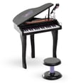 thumbnail image 1 of Black 37-Key Mini Electronic Piano Keyboard Set with Microphone & Stool - Musical Toy for Early Learning & Play - Compact Design, ABS Material, Adjustable Volume, 1 of 7
