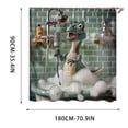 thumbnail image 3 of Aufmer Household Bathroom Essential Dinosaur Pattern Shower Curtain Waterproof Isolation Partition Stylish Decorative Barrier For Bathroom Bathtub Private Space Protection(with 12×Hook), 3 of 5