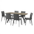 thumbnail image 2 of Andes and Lyon Gray Fabric 7 Piece Rectangular Dining Set, 2 of 8
