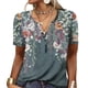 thumbnail image 2 of Camiseta estampada para mujer, camiseta de verano con cuello abotonado para mujer, jersey de verano para mujer con cuello abotonado de mayor durabilidad, 2 of 5