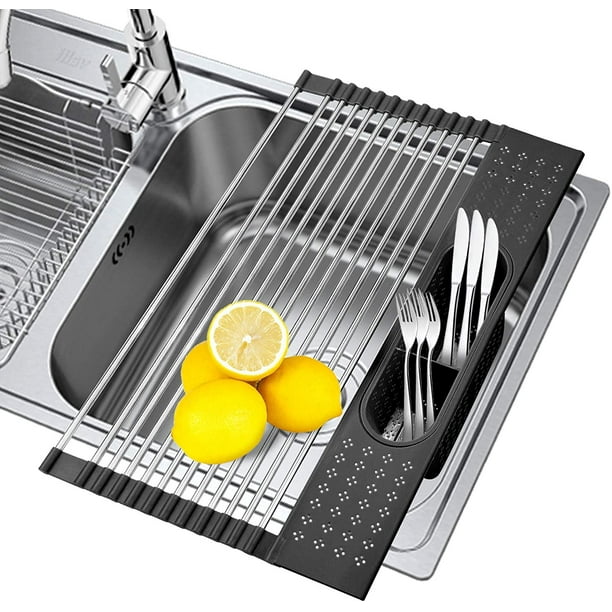 Roll Up Dish Drying Rack Over the Sink