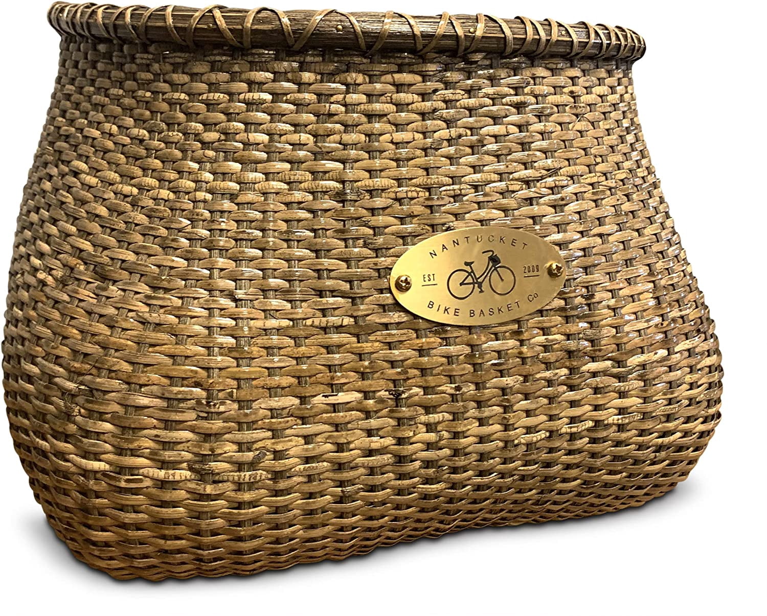 ZJTER. | Lightship Classic Bike Basket For Adult Bikes | Handwoven Rattan With Leather Straps | Vintage Style Front Basket For Daily Rides | 13 Lb Capacity