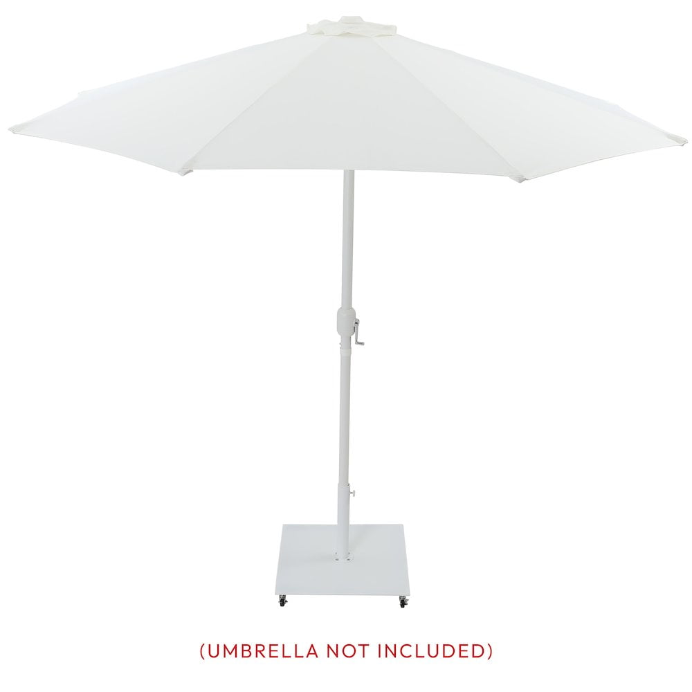 Meridian Furniture Belize White Steel Patio Umbrella Base