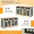 thumbnail image 6 of Studyset 71" Dog Crate Furniture for 2 Dogs, Storage Drawers & Removable Divider TV Stand Dog Kennel Furniture, Large Double Kennel with 3 Storage Drawers, Removable Divider & Sliding Barn Door, 6 of 8