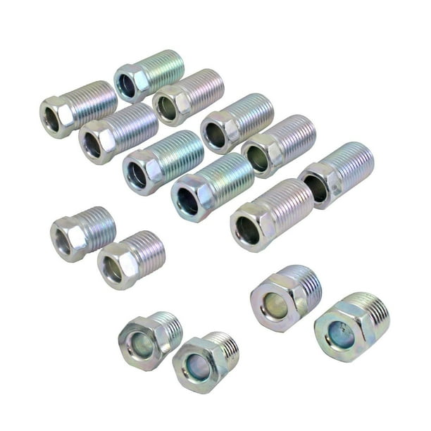4LIFETIMELINES 1/4" Brake Line Replacement Fitting Kit, Steel Tube Nuts