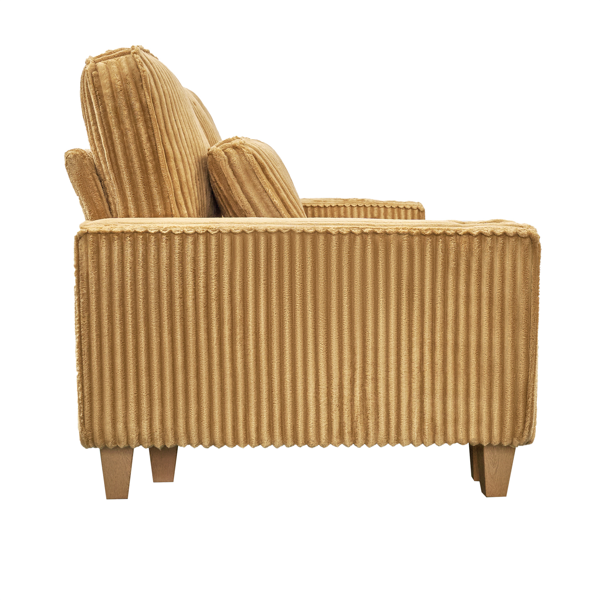 Aukfa 3 Piece Sofa Set - 99" Oversized 3 Seat Couch with Cup Holders&Pillows, 16 Solid Wood Legs, Camel