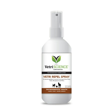 VetriScience Vetri Repel Flea & Tick Repellent Spray for Dogs, Cats & Horses, 8