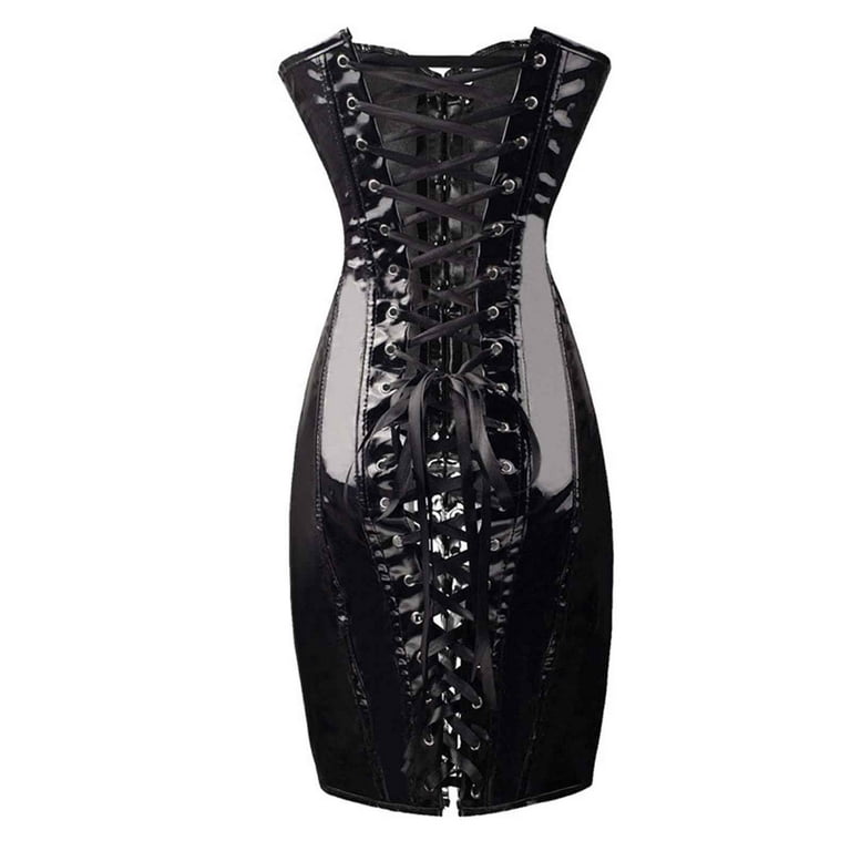 miqiqism Womens Sexy Bustiers Women's Punk Rock Faux Leather Dress Corsets Drawstring Button Steampunk Bustier Lingerie Corset Skirt Overbust Costume Set,Black,Medium - Walmart.com miqiqism Womens Sexy Bustiers Women's Punk Rock Faux Leather Dress Corsets Drawstring Button Steampunk Bustier Lingerie Corset Skirt Overbust Costume Set,Black,Medium - Walmart.com