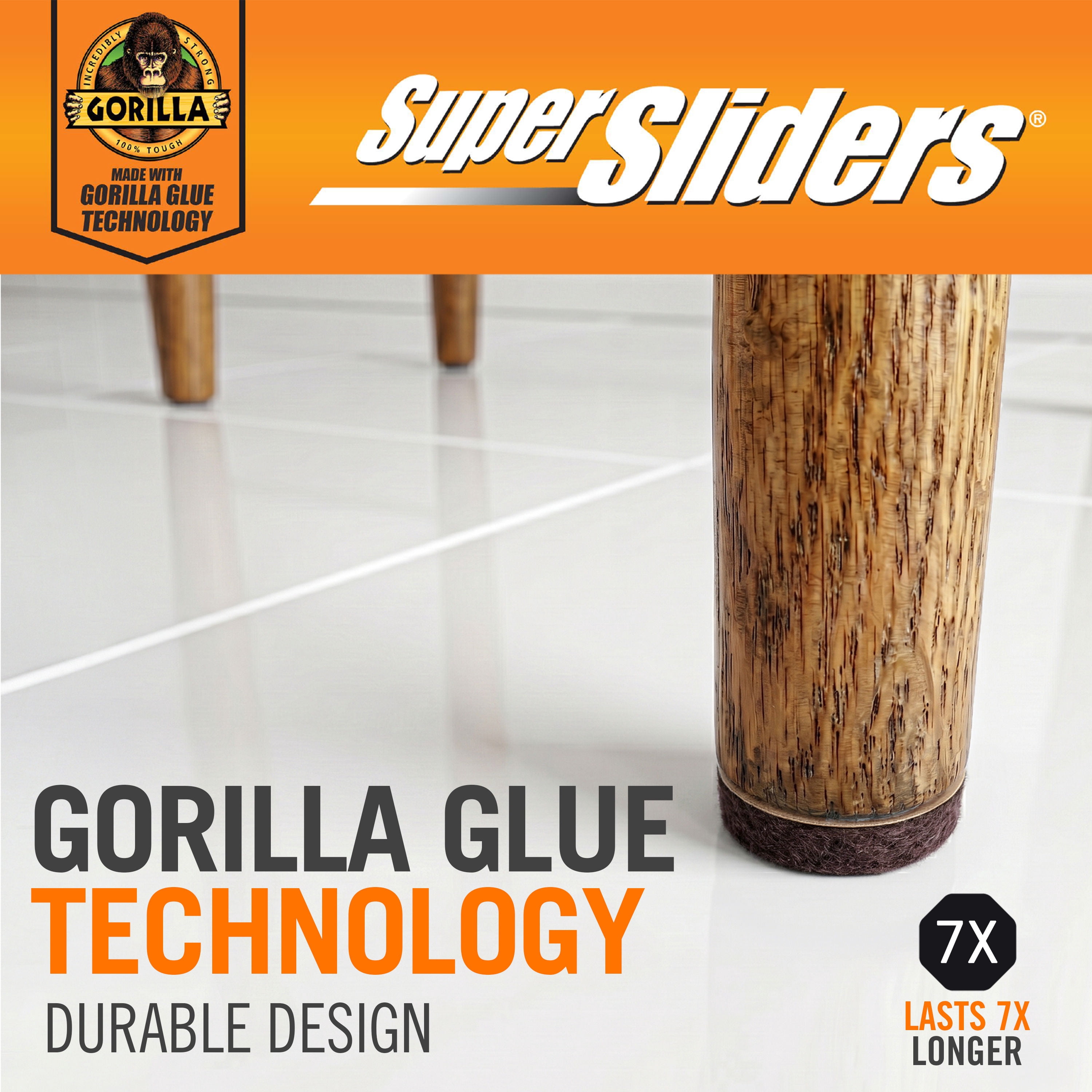 SSGG Brown Assorted Felt Pads with Gorilla Glue Technology, 134 Count