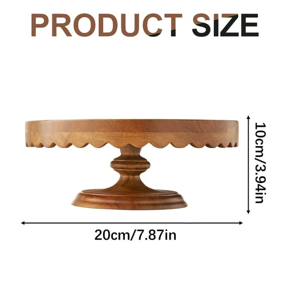 Acacia Wood Cake Stand, Wooden Rustic Cupcake Stand, Wedding and Birthday Decorating Cake Pedestal Stand, Multipurpose Cake Display for Home Decor, Dining Table, Pastries