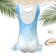 thumbnail image 7 of Shadoumai Girls Swimsuit One Piece Size 6 Front Criss Cross Tankini with Shorts Lightweight Color Block Beach Skirt Cute Ruched Bathing Suit Ruched Adjustable Strap Summer Girl's Swimwear, 7 of 7