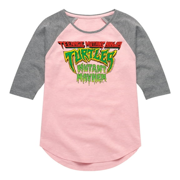 Teenage Mutant Ninja Turtles: Mutant Mayhem - Movie Logo - Toddler And Youth Girls Raglan Graphic T-Shirt