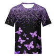 thumbnail image 5 of DondPO Women's T-Shirts Women's Awareness Shirt Purple Ribbon Floral Short Sleeve T Shirts Caring tops Shirts for Women Womens tops Gray M, 5 of 5