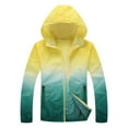 thumbnail image 2 of Green Outdoor Hooded Windproof Coat, Nylon,Spandex Long Sleeve Top Coat, Women Solid Rain Jacket Outdoor Plus Size Hooded Windproof Loose Coat Water Proof Raglan Cuff Storage Bag, L, 2 of 3