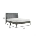 thumbnail image 5 of Ryla King Size Platform Bed- Gray Tufted Velvet Upholstered Panel Headboard, 5 of 6
