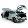thumbnail image 3 of Civic Type R Hatchback Sports Diecast Car Model Toy Vehicle 1/32 Scale Metal Pull Back Friction Powered Vehicles Doors Open Light Sound Alloy Casting Toys Kids Boys Adults Birthday Gifts, Cement Grey, 3 of 6