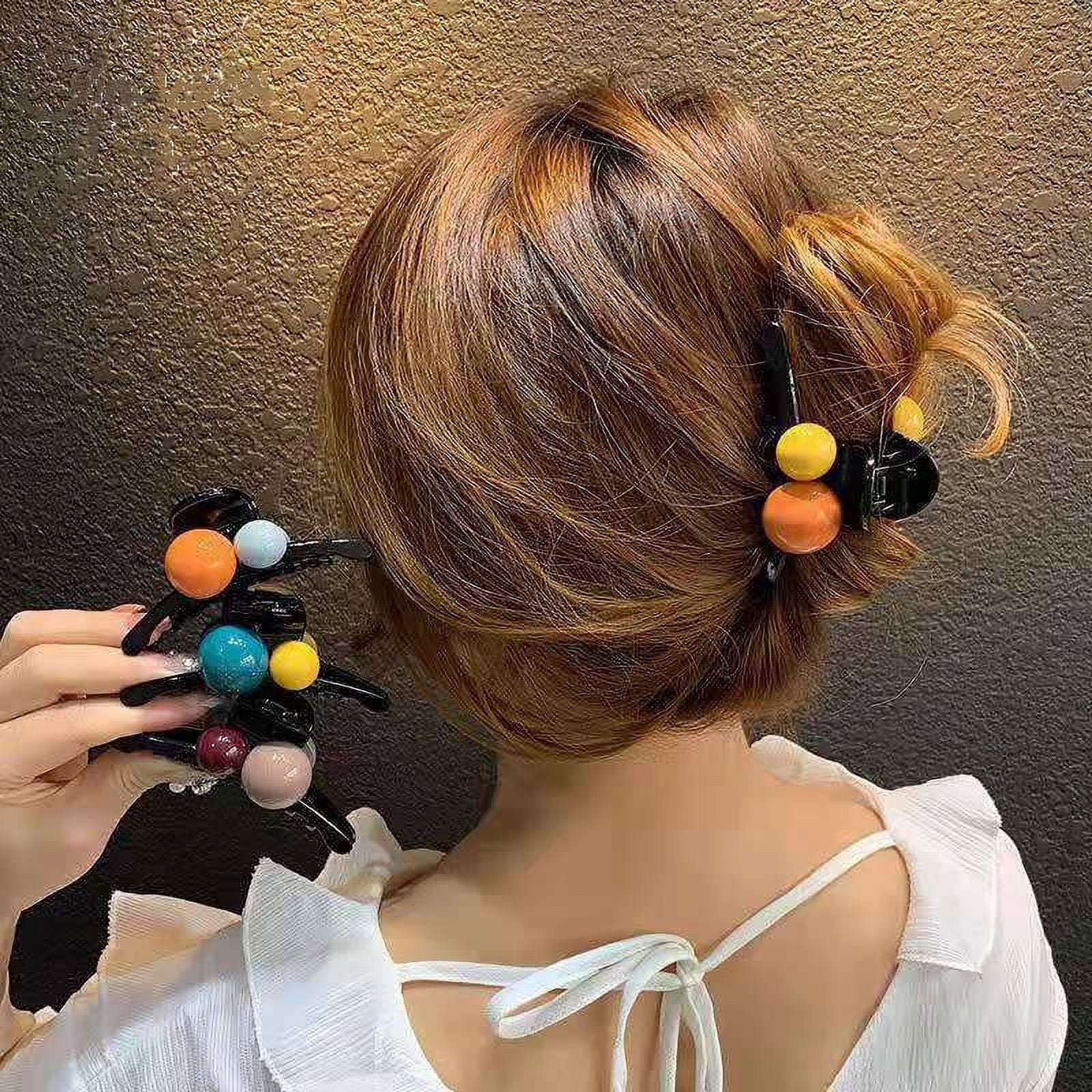 KIKI HOME 3-Piece Morandi Color Bean Hair Clip Set - Popular, Personality, and Functional
