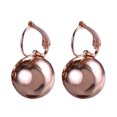 thumbnail image 2 of Eosunjian 1 Pair Drop Earrings Elegant Vintage Smooth Round Bright Luster Decorative Gift Women Ball-Shaped Pendant Hoop Earrings Jewelry for Daily Wear Rose Gold, 2 of 13