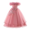 thumbnail image 2 of ITSAME Girls Formal Dress Sequin Embroidery Tiered Ruffle Puffy Tulle Wedding Birthday Pageant Gown Pink Size 7-8, 2 of 6