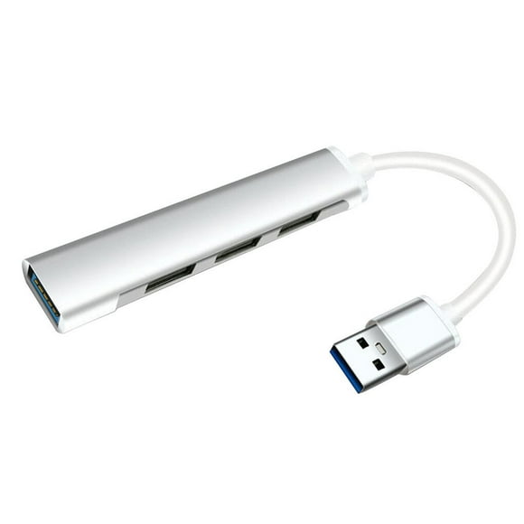 Injueey USB Splitter Computer Laptop Dock Converter Aleación 1-drag-4 Accesorio de computadora, USB 3.0, Plata Juegos de teclado y mouse para computadora