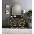 thumbnail image 2 of Bowery Hill Half Moon Glass Top Console Table with Metal Base in Gold, 2 of 7