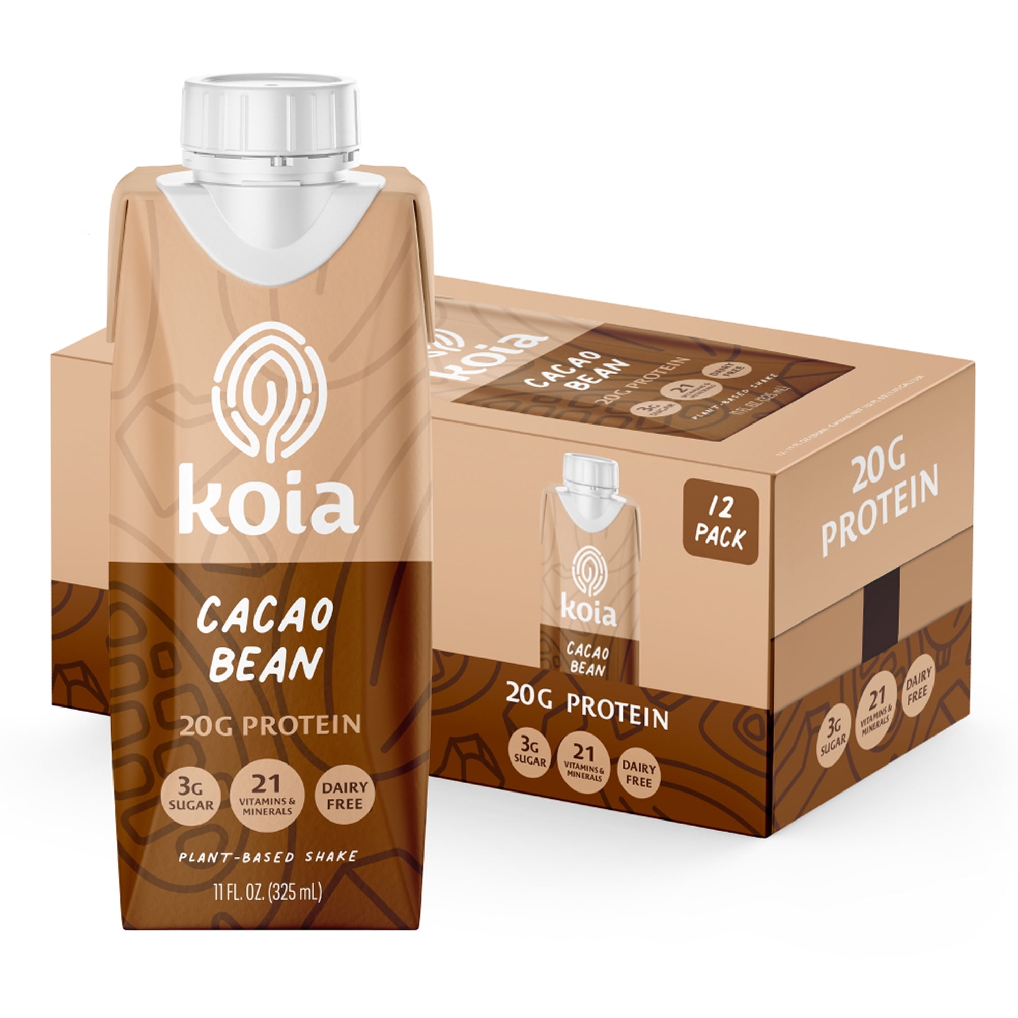 Koia Plant Based Protein Shake, Cacao Bean, 11 Fl Oz